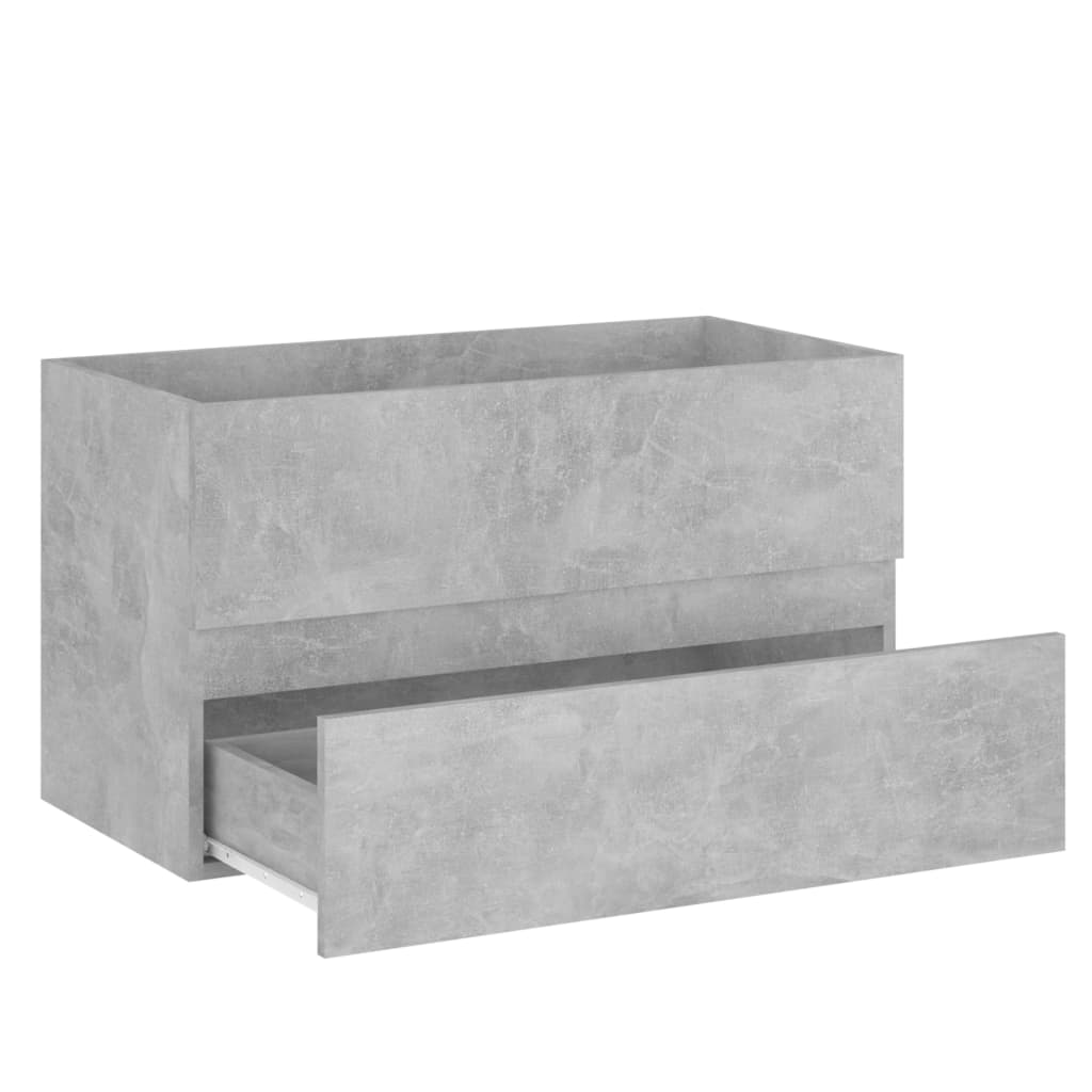 betonszürke szerelt fa mosdószekrény 80 x 38,5 x 45 cm