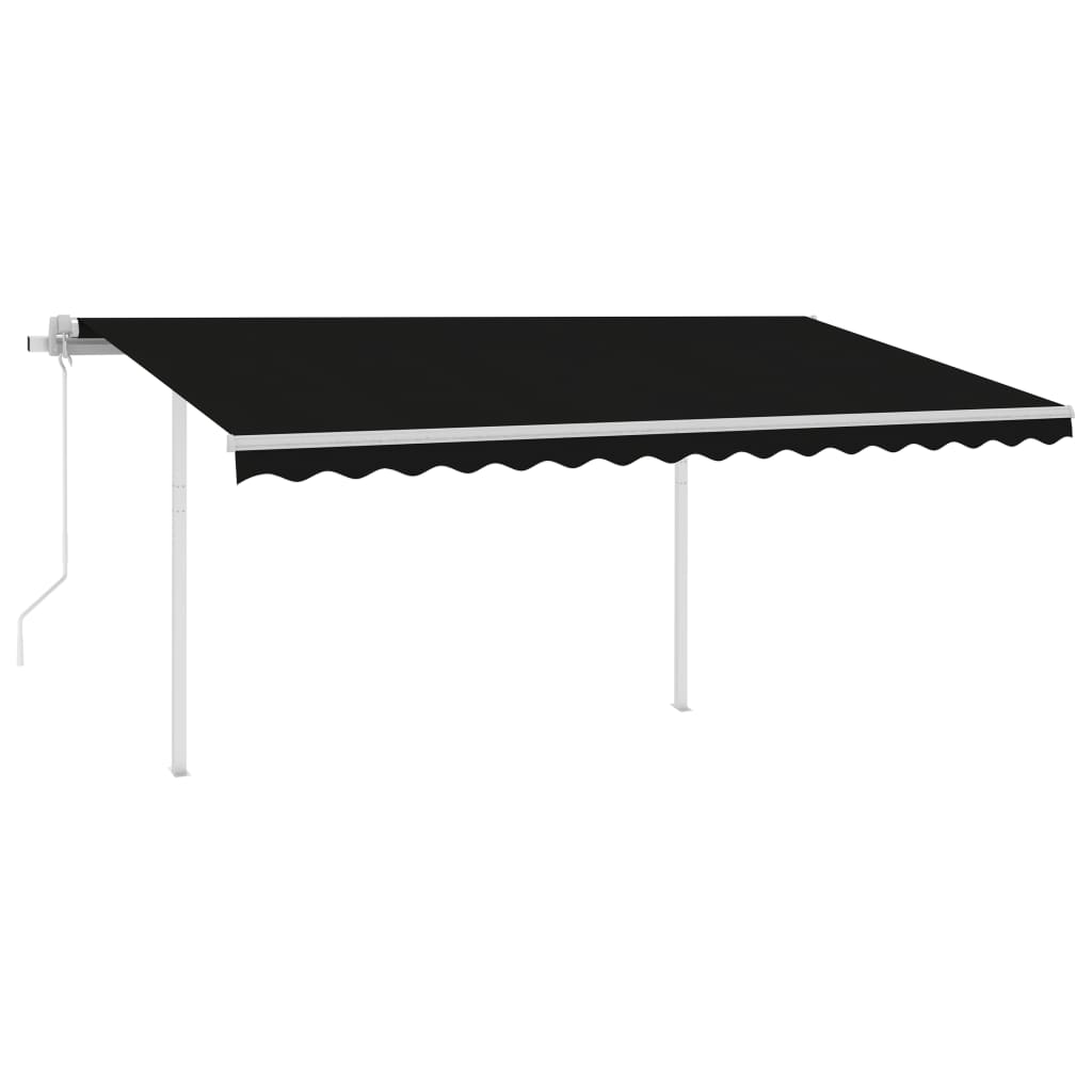 antracitszürke automata napellenző póznákkal 4 x 3,5 m