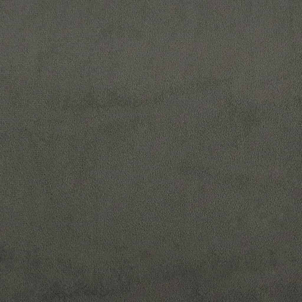 sötétszürke bársony rugós ágy matraccal 180x200 cm