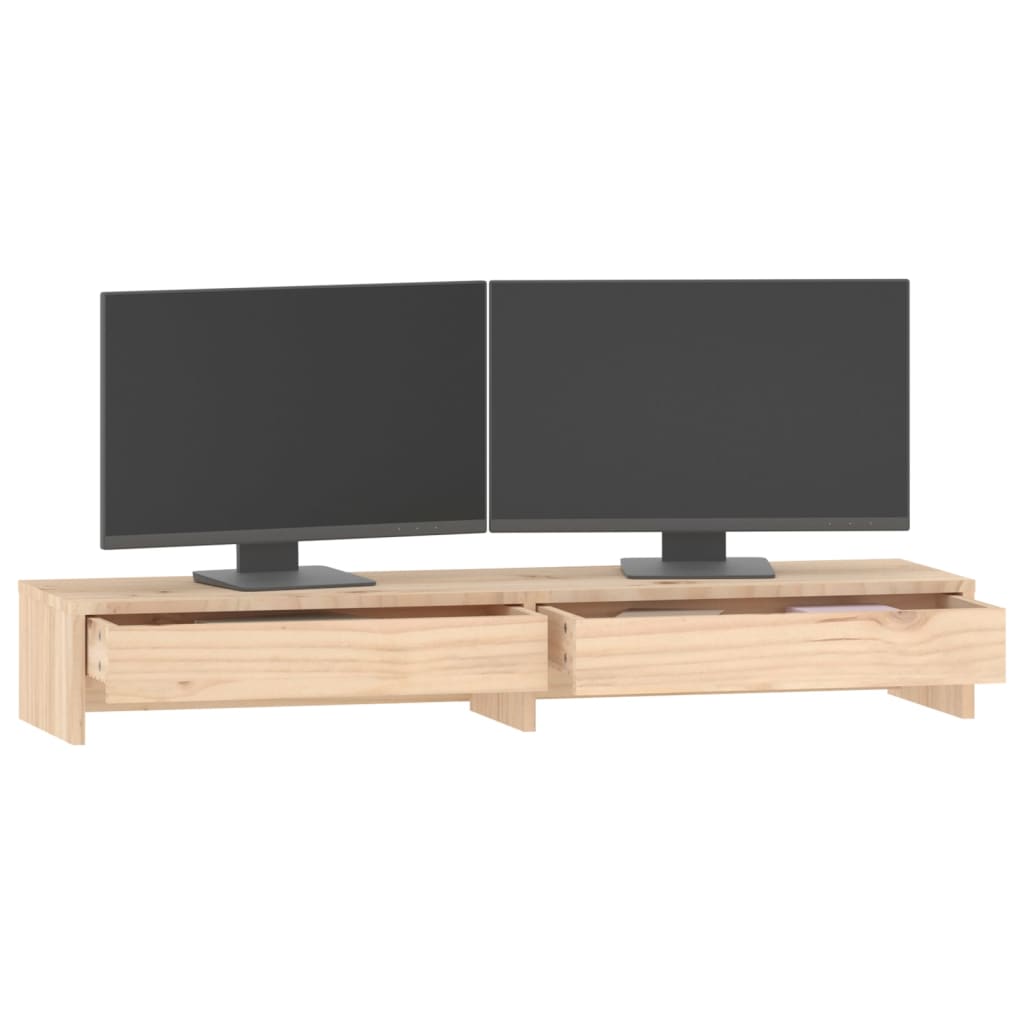 tömör fenyőfa monitorállvány 100x27x15 cm