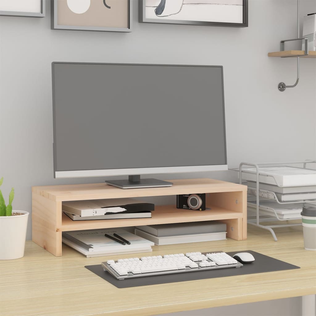 tömör fenyőfa monitorállvány (52-101) x 22 x 14 cm