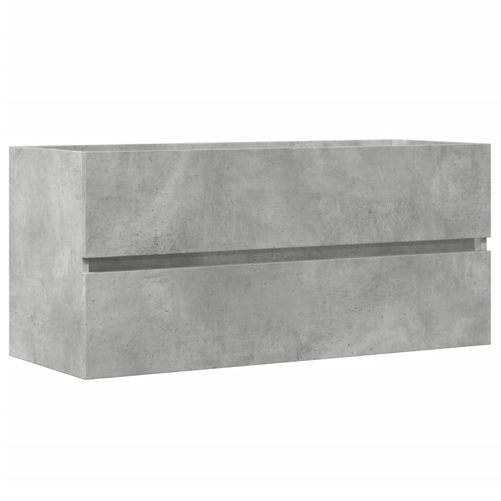 betonszürke szerelt fa mosdószekrény 100 x 38,5 x 45 cm