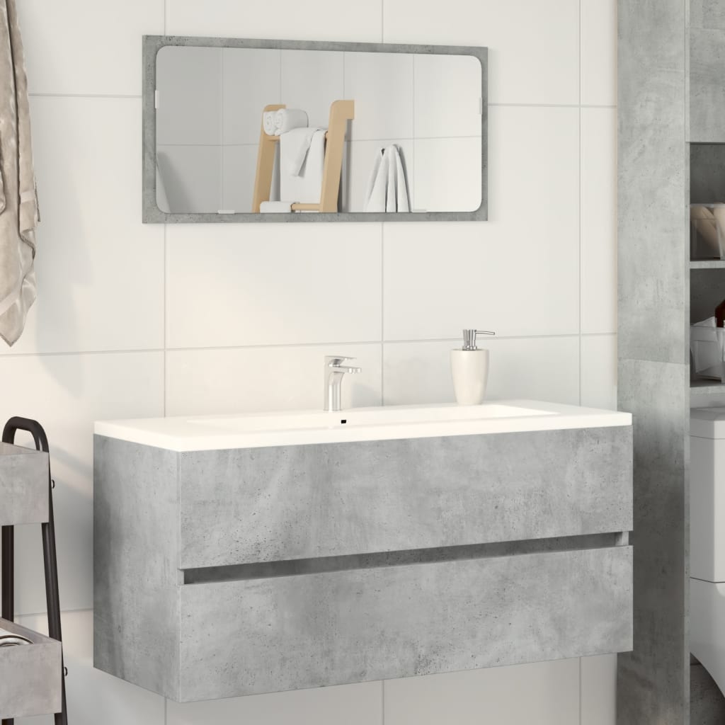betonszürke szerelt fa mosdószekrény 100 x 38,5 x 45 cm