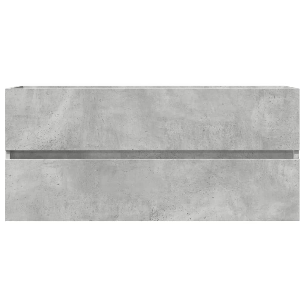 betonszürke szerelt fa mosdószekrény 100 x 38,5 x 45 cm
