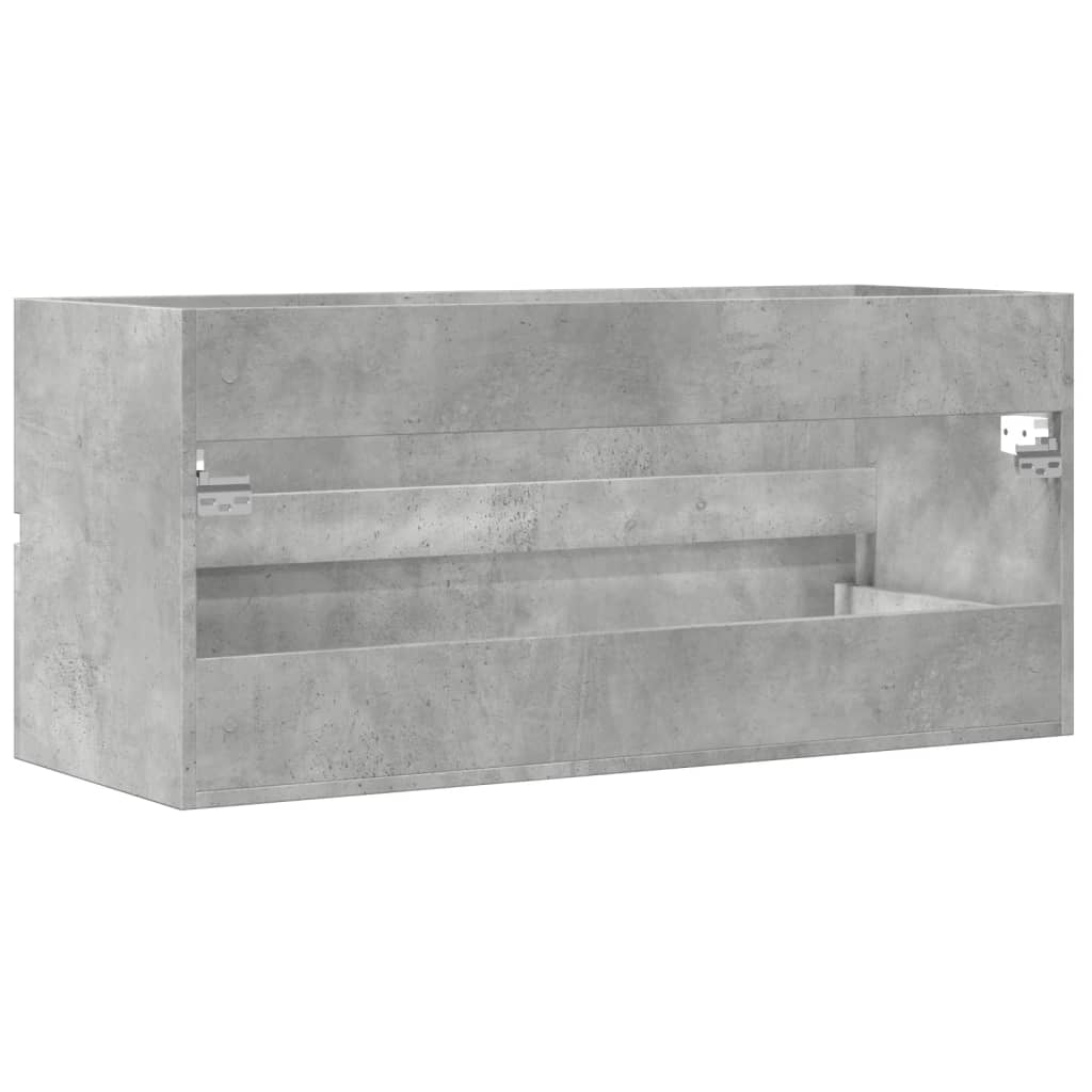 betonszürke szerelt fa mosdószekrény 100 x 38,5 x 45 cm