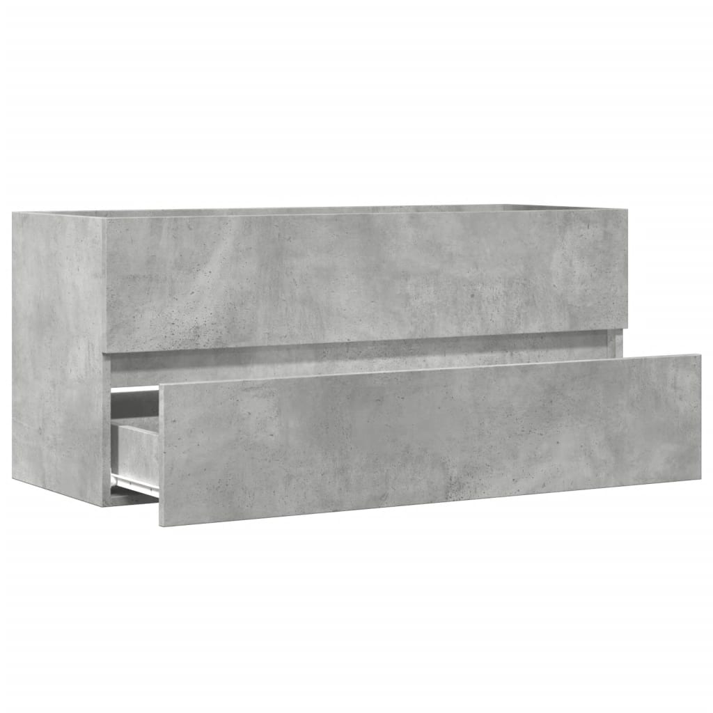 betonszürke szerelt fa mosdószekrény 100 x 38,5 x 45 cm