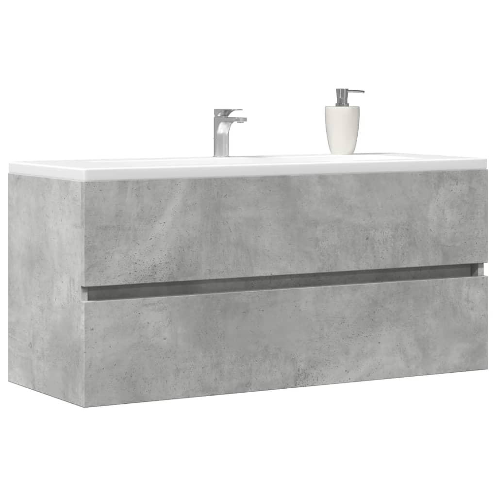 betonszürke szerelt fa mosdószekrény 100 x 38,5 x 45 cm