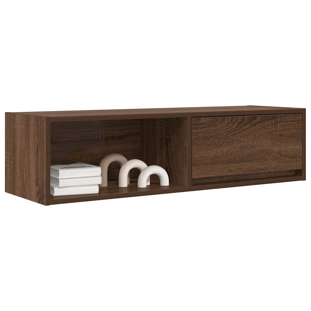 2 db barna tölgy színű szerelt fa TV-szekrény 100x31x25,5cm