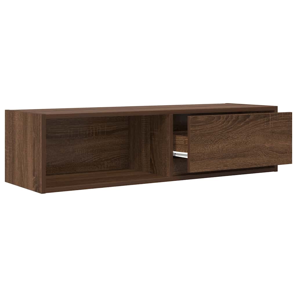 2 db barna tölgy színű szerelt fa TV-szekrény 100x31x25,5cm
