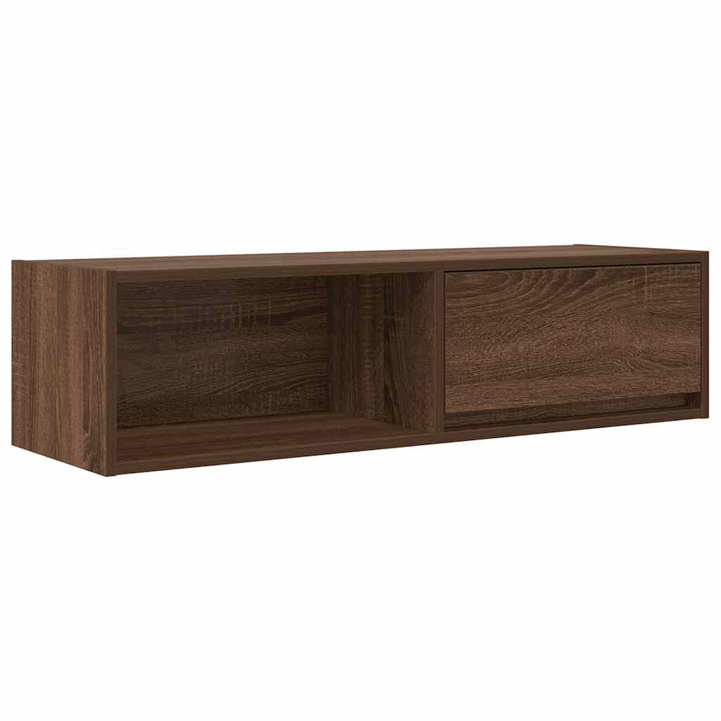 2 db barna tölgy színű szerelt fa TV-szekrény 100x31x25,5cm