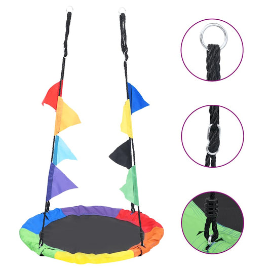 szivárványhinta zászlókkal 100 cm
