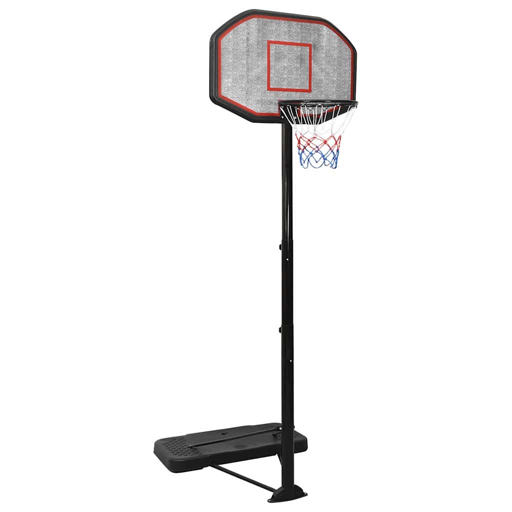 fekete polietilén kosárlabda állvány 258-363 cm