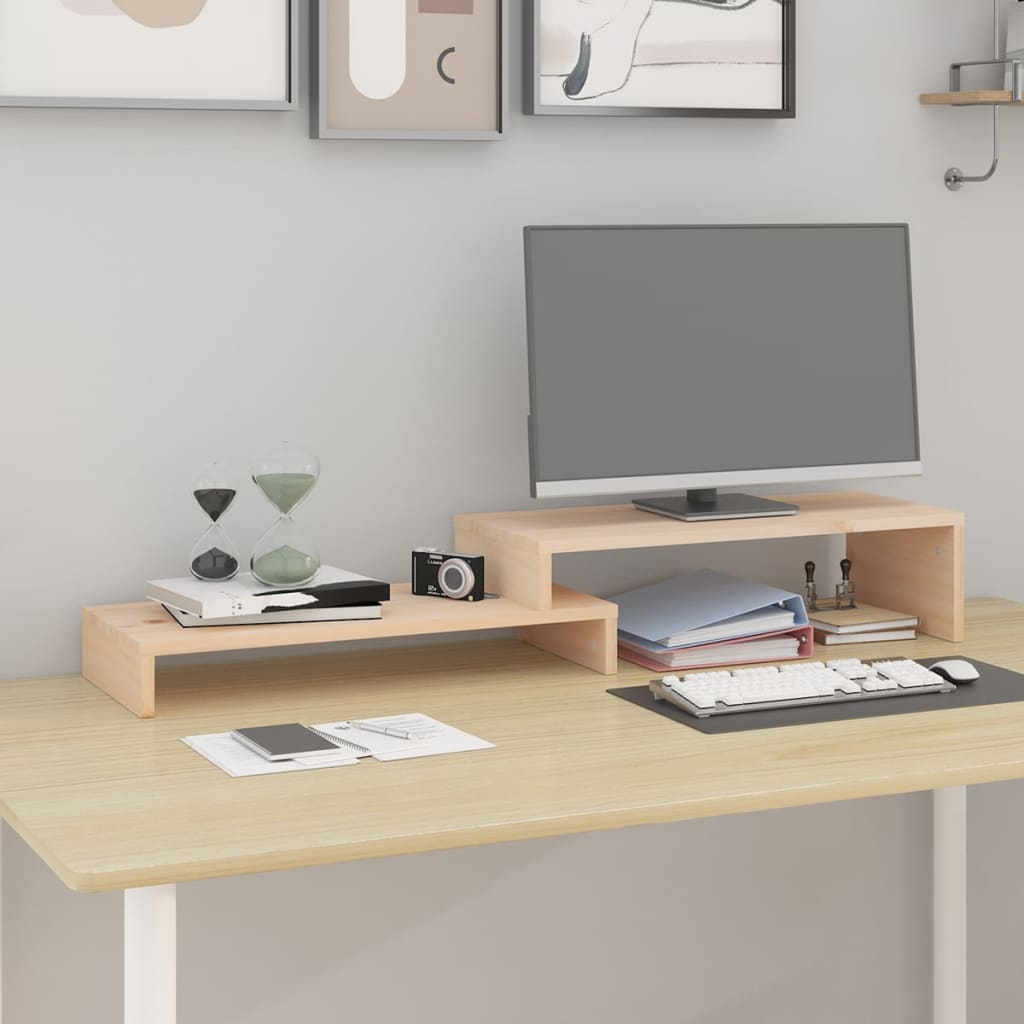 tömör fenyőfa monitorállvány (52-101) x 22 x 14 cm