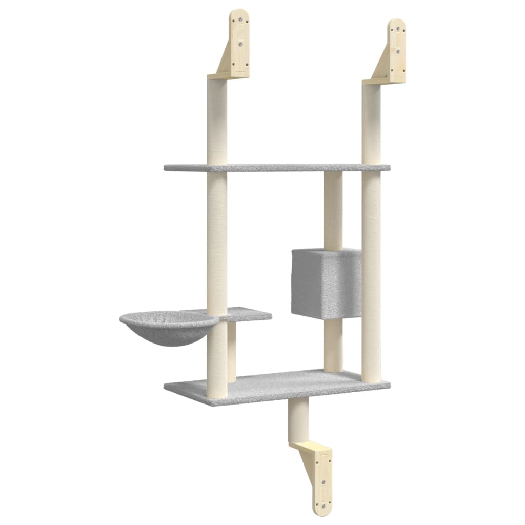 világosszürke falra szerelhető kaparófa 153 cm