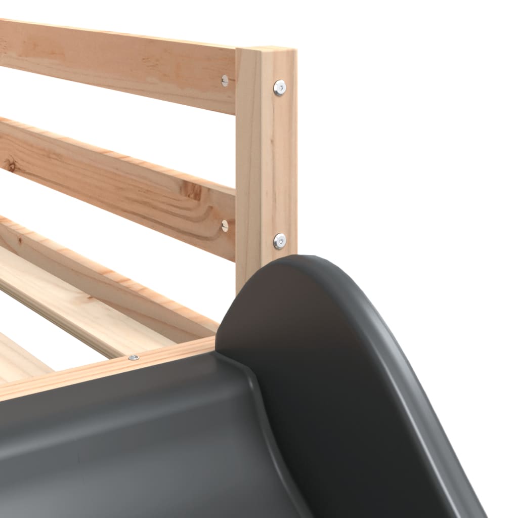 tömör fenyőfa emeletes ágy csúszdával és létrával 90 x 200 cm