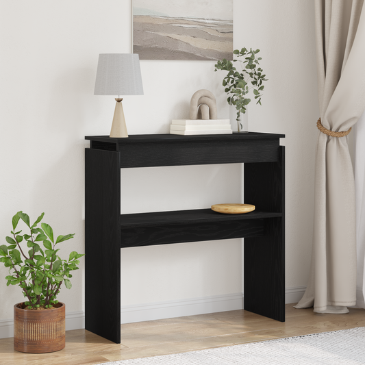 Fekete Tölgy Konzolasztal 80x30x80 cm Mérnöki Fa